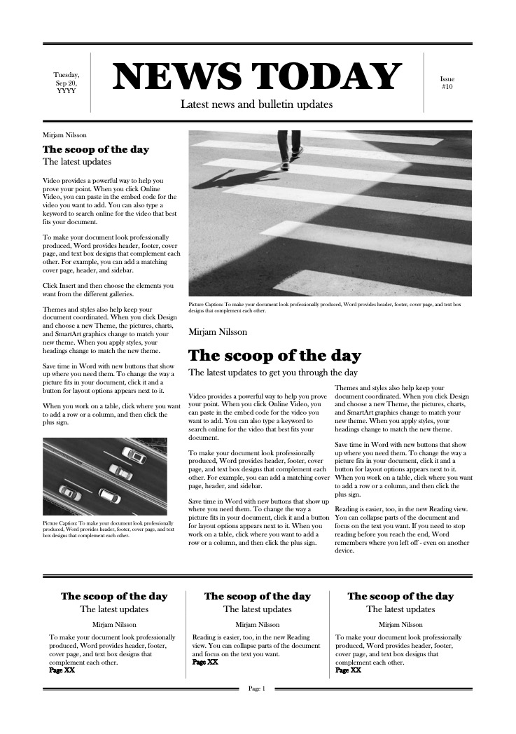 Newspaper template | PRINTNEWSPAPER